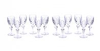 SET OF TWELVE WATERFORD CRYSTAL CLARET GLASSES at Ross's Online Art Auctions