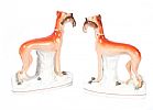 PAIR OF VICTORIAN STAFFORDSHIRE GREYHOUNDS at Ross's Online Art Auctions