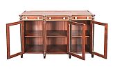 EDWARDIAN MAHOGANY THREE DOOR SIDE CABINET at Ross's Online Art Auctions
