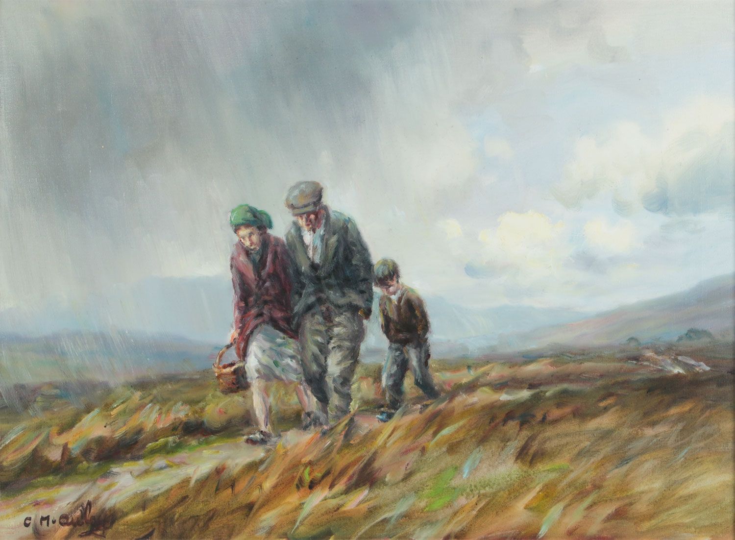 HEADING HOME IN THE GLENS by Charles McAuley at Ross's Online Art Auctions