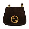 GUCCI BROWN SUEDE HANDBAG at Ross's Online Art Auctions