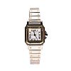 CARTIER SANTOS STAINLESS STEEL & GOLD LADY'S WRIST WATCH at Ross's Online Art Auctions