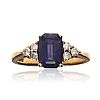9CT GOLD TANZANITE & DIAMOND RING at Ross's Online Art Auctions