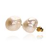 GOLD PLATED BAROQUE PEARL EARRINGS at Ross's Online Art Auctions