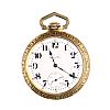 HAMILTON GOLD PLATED OPEN-FACED POCKET WATCH at Ross's Online Art Auctions