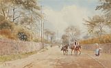 ON HORSEBACK IN THE STREET by Joseph William Carey RUA at Ross's Online Art Auctions