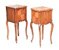 TWO FRENCH MARBLE TOP PEDESTALS at Ross's Online Art Auctions