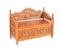 CARVED MAHOGANY HALL BENCH at Ross's Online Art Auctions