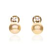 14CT GOLD PLATED FAUX PEARL & CUBIC ZIRCONIA EARRINGS at Ross's Online Art Auctions