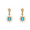 9CT GOLD TURQUOISE & SEED PEARL EARRINGS at Ross's Online Art Auctions