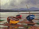 BEACHED BOATS, DONEGAL by Donal McNaughton at Ross's Online Art Auctions