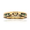 9CT GOLD EMERALD & CUBIC ZIRCONIA RING at Ross's Online Art Auctions
