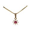 9CT GOLD RUBY & CUBIC ZIRCONIA NECKLACE at Ross's Online Art Auctions