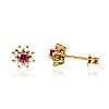 9CT GOLD RUBY & CUBIC ZIRCONIA EARRINGS at Ross's Online Art Auctions