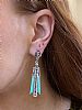 STERLING SILVER MARCASITE & TURQUOISE EARRINGS at Ross's Online Art Auctions