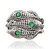 STERLING SILVER EMERALD SNAKE RING at Ross's Online Art Auctions