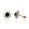 GOLD-TONE SAPPHIRE & CUBIC ZIRCONIA EARRINGS at Ross's Online Art Auctions