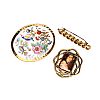 PORCELAIN GOLD-TONE DRESS BROOCH & TWO OTHERS at Ross's Online Art Auctions