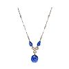 VICTORIAN YELLOW METAL LAPIS & PEARL NECKLACE at Ross's Online Art Auctions