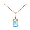 14CT GOLD TOPAZ & DIAMOND PENDANT & 9CT GOLD CHAIN at Ross's Online Art Auctions