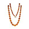 STRAND OF AMBER BEADS & 18CT GOLD CLASP at Ross's Online Art Auctions