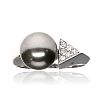 9CT WHITE GOLD TAHITIAN PEARL & DIAMOND RING at Ross's Online Art Auctions