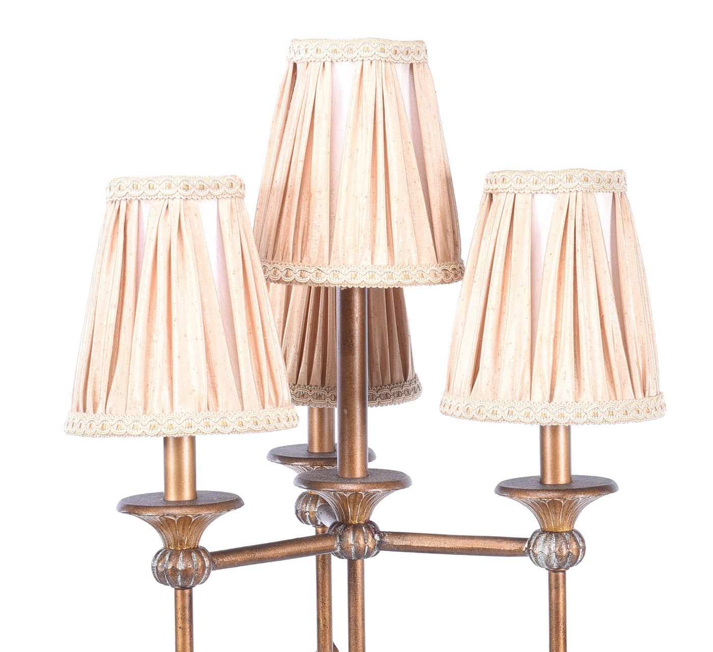 FINE PAIR OF FOUR BRANCH GILT METAL TABLE LAMPS at Ross's Online Art Auctions