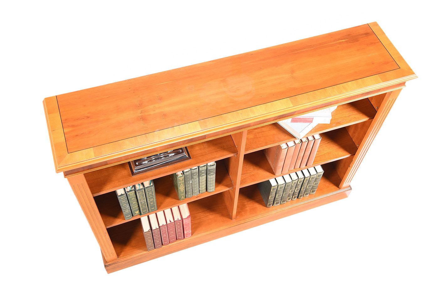INLAID WALNUT OPEN BOOKCASE at Ross's Online Art Auctions
