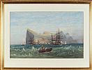 SHIPPING OFF GIBRALTAR by Andrew Nicholl RHA at Ross's Online Art Auctions