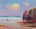 OUT WITH THE DOG, DOWNHILL BEACH by William Cunningham at Ross's Online Art Auctions