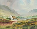 IRISH THATCHED COTTAGE by Robert B. Higgins at Ross's Online Art Auctions