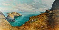 CARRICK A REDE ROPE BRIDGE, COUNTY ANTRIM by Gerald Walby at Ross's Online Art Auctions