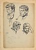 MALE HEAD STUDIES by William Conor RHA RUA at Ross's Online Art Auctions