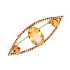9CT GOLD CITRINE BROOCH at Ross's Online Art Auctions