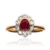 9CT GOLD RUBY & DIAMOND RING at Ross's Online Art Auctions