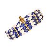 18CT GOLD PEARL & SAPPHIRE BRACELET at Ross's Online Art Auctions