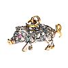 SILVER ON GOLD DIAMOND PIG CHARM at Ross's Online Art Auctions