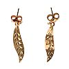 9CT GOLD LEAF EARRINGS at Ross's Online Art Auctions