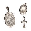 TWO SILVER LOCKETS & PENDANT at Ross's Online Art Auctions