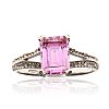 9CT WHITE GOLD PINK SAPPHIRE & DIAMOND RING at Ross's Online Art Auctions