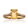 9CT GOLD CITRINE & CUBIC ZIRCONIA RING at Ross's Online Art Auctions