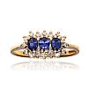 9CT GOLD BLUE STONE RING at Ross's Online Art Auctions