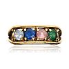 10CT GOLD MULTI GEMSTONE RING at Ross's Online Art Auctions