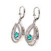 STERLING SILVER CRYSTAL & GREEN STONE EARRINGS at Ross's Online Art Auctions