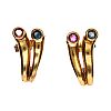 9CT GOLD RUBY & SAPPHIRE EARRINGS at Ross's Online Art Auctions