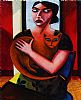 GIRL WITH A GINGER CAT by Graham Knuttel at Ross's Online Art Auctions