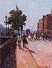 PEDESTRIANS CROSSING, BACHELORS WALK, DUBLIN by Desmond Hickey at Ross's Online Art Auctions