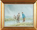 A CHAT IN THE GLENS by John Ginn at Ross's Online Art Auctions