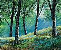 HAZY BLUEBELL FOREST by Andy Saunders at Ross's Online Art Auctions