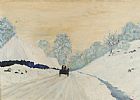 HORSE & CART ON A WINTER ROAD by P.E. Ren-Bardt at Ross's Online Art Auctions